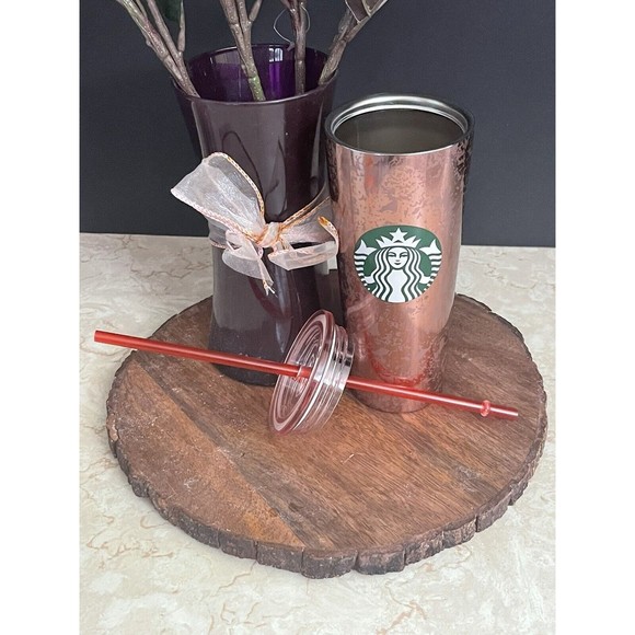 Starbucks Rose Gold/ Copper Stainless Steel Metallic Glitter Cold Cup 16 oz - Picture 2 of 6